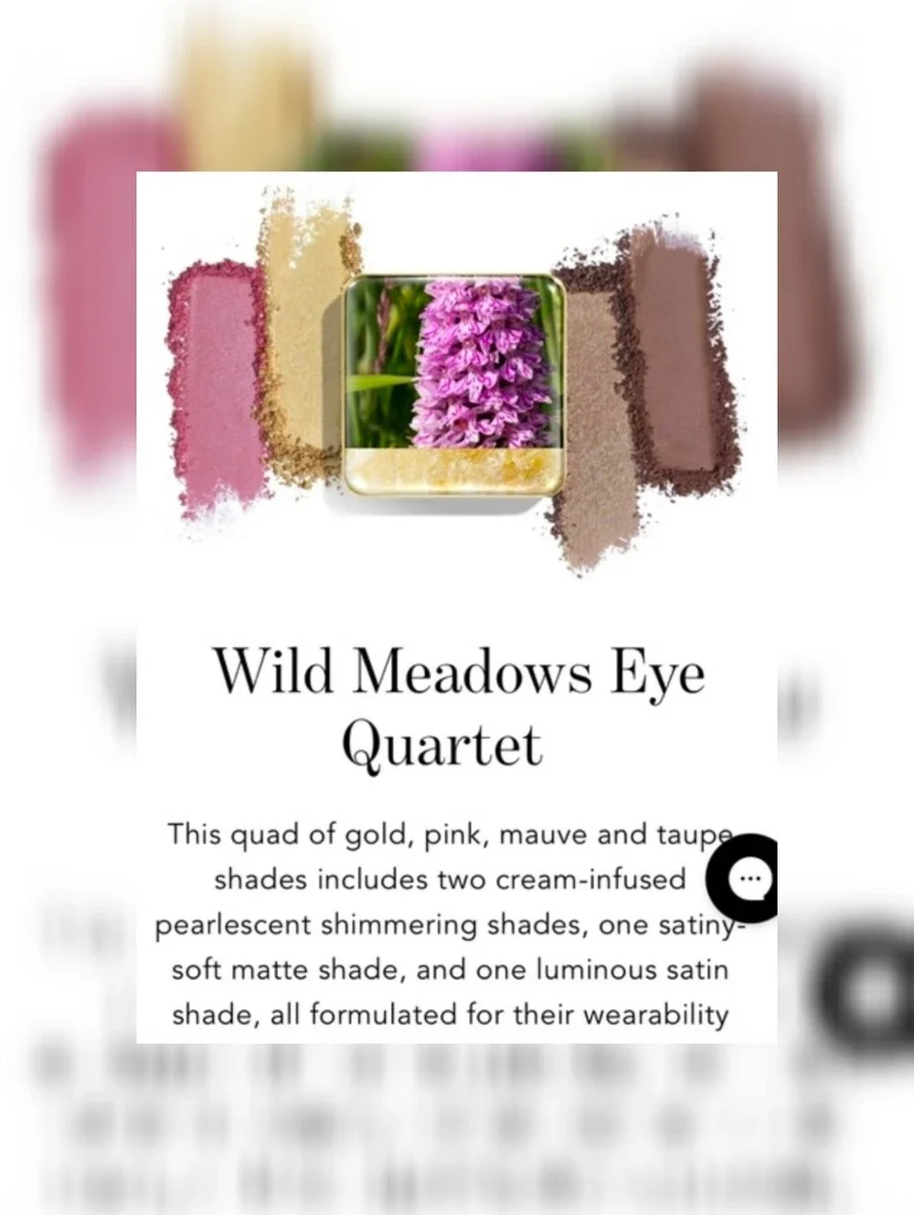 Chantecaille Limited Edition Wild Meadows Eye Shadow Quartet Palette New